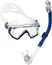 Cressi Usc400062 Pano 3 Mask and Supernova Dry Snorkeling Combo - Clear/Cobalt