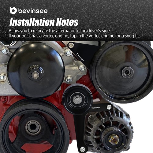 For LS Truck Alternator Power Steering Pump Bracket Low Mount For Chevy For GM - Picture 5 of 12