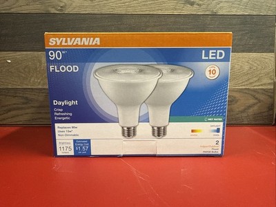 SYLVANIA PAR38 LED Flood Light Bulb 90W/13W 5000K/Daylight Non-Dimmable 2 Pk NIB