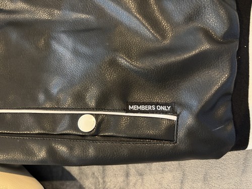 Members Only The Godfather Faux Leather Bomber Varsity Jacket Men’s Large New - Picture 8 of 12