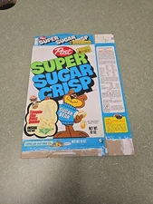 Post Super Sugar Crisp CEREAL BOX Topple the Pins Offer  Sugar Bear Original