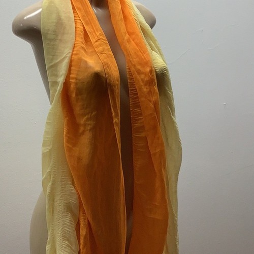 Icon Collection orange und gelb transparenter Schal. Neu Mit Etikett. - Bild 2 von 6