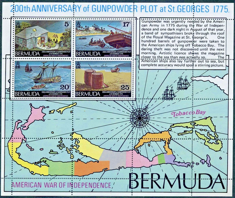 Bermuda 1975 #332a Souvenir Sheet MNH American Revolution/Gunpowder Plot
