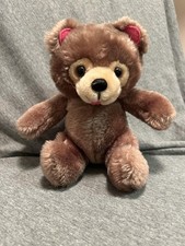 Russ Berrie Plush Teddy Bear Brown Pink Ears Stuffed Animal Toy Cute Soft Gift