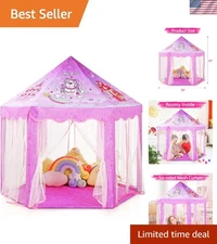 Fairy Tale Castle Princess Tent for Kids - 55'' x 53'' with Star Lights Included