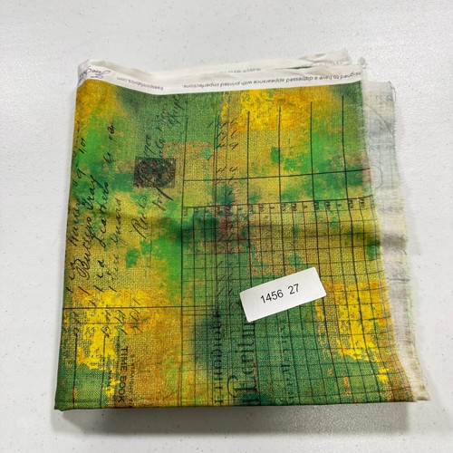 free spirit quilting fabric cotton green yellow eclectic elements abandon 21x43 - Picture 9 of 9