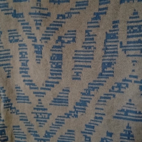 Mainstays Knit Throw Blanket White Blue - Picture 2 of 3