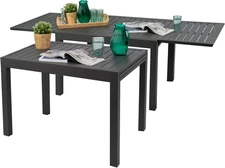 Expandable Patio Dining Table, Adjustable 43"-86", Aluminum, Dark Grey