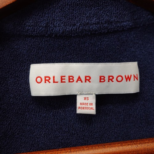 Orlebar Brown Polo Shirt Mens XS Navy Blue Terry Towelling Resort Johnny Collar - Picture 3 of 11