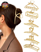 Kavya Haarklammer Groß Metall 6 StüCk Haarspangen Damen Rutschfest Haarspange Go