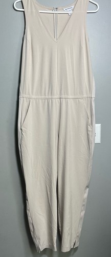 Athleta Jumpsuit Brooklyn Womens Size 12P Abalone Sleeveless Stretch Pocket - Picture 2 of 10