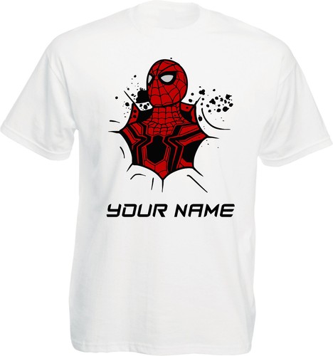 T-shirt personalizzata Spiderman, Your Name Superhero, unisex adulto bambini maglietta top - Foto 6 di 12