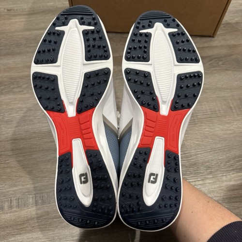 FootJoy FJ Fuel weiß blau Nebel rot Golfschuhe ohne Spikes 55441 Herren Größe 12 M - Bild 8 von 10