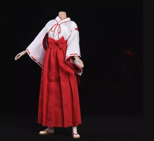 1/6 Female Japanese Bow Hakama Kimono Miko Dress for 12" Phicen Figure Body Doll - Picture 5 of 7