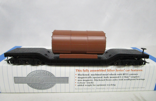 Bachmann HO Scale Depressed Center Flat Car w/ Boiler Load 18346 - Picture 1 of 6