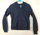 NEW RVCA Youth Girls Medium Blue Stealth Crest Zip Hooded Fleece Sweatshirt NWT