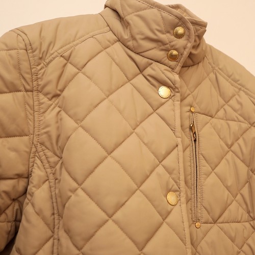 Lauren Ralph Lauren Quilted Barn Jacket Womens L Gold Button Pockets Equestrian - Picture 3 of 19