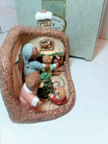 Hallmark TENDER TOUCHES 1991 Bear family Christmas QHG7002 RARE IOB W COA DV50 - Picture 4 of 6