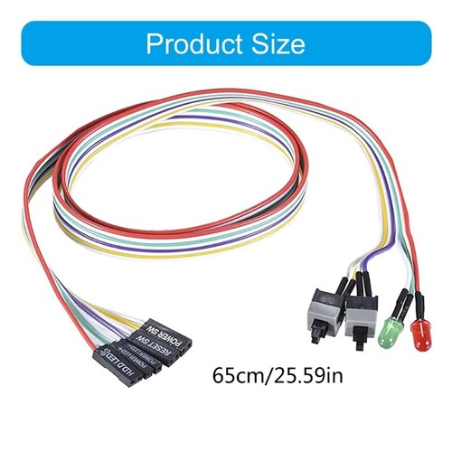 Computer Case Motherboards Power Reset HDD LED Switches Cable 26inch - Afbeelding 8 van 8