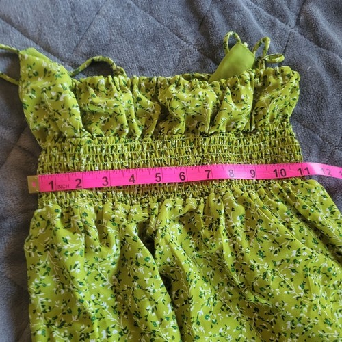 Vestido midi floral con cordón y escote RIHOAS, verde, pequeño - Imagen 7 de 10