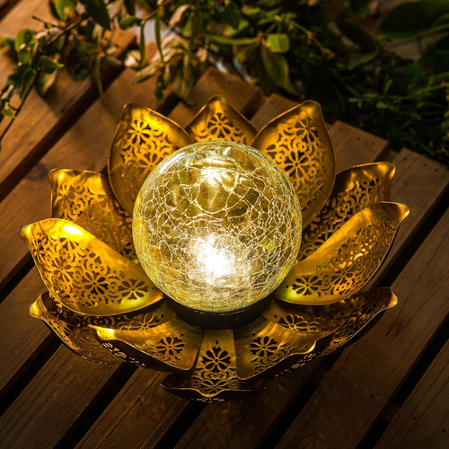 Lotus Solar Light Outdoor Garden Decoration for Patio, Lawn, Walkway, Tabletop, - Picture 3 of 12