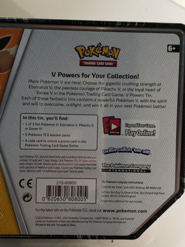 Pokemon Trading Card Game Eternatus V! V Powers For Your Collection! Sealed Tin! - Picture 4 of 5