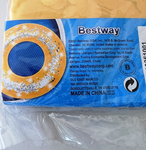 Brand New H2O Go! Gold Glitter Pool / Beach Swim Ring Float By Bestway Ages 10+ - Picture 4 of 4