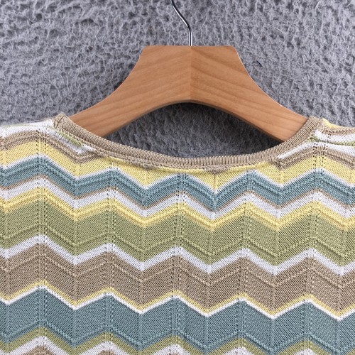 Alfred Dunner Short Sleeve Blouse Top Womens L Multi Knit Pullover Crew Neck NEW - Picture 9 of 15