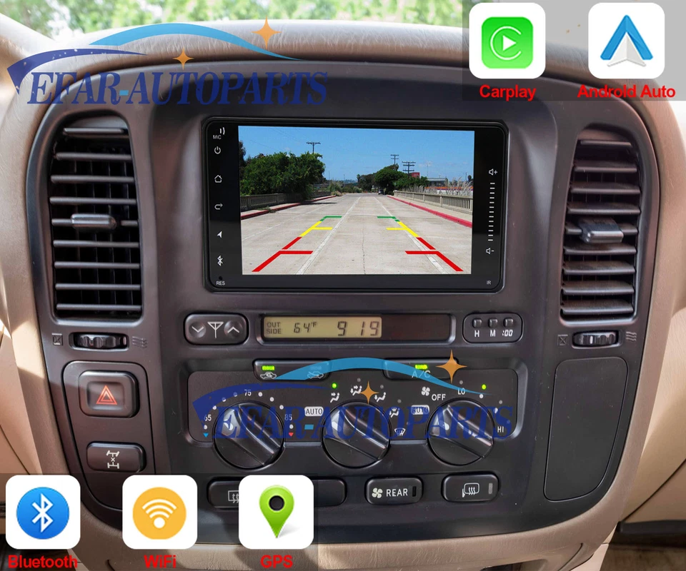 Radio estéreo para automóvil Toyota Land Cruiser 100 Carplay 1998-2007 navegación SWC BT 32 GB Foto 4 de 4