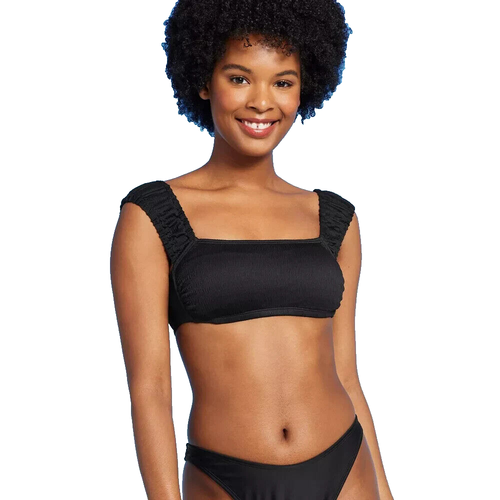 Damen Flügelärmel gesmoktes Bralette Bikini Oberteil Wild Fable Größe L