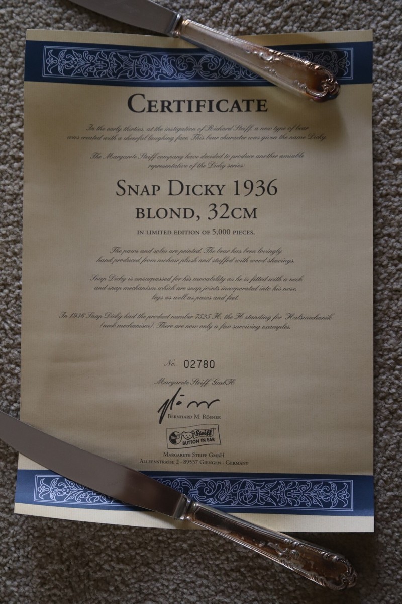 Steiff Replica 1996 Schnapp-Dicky 1936 Blond 32 | eBay