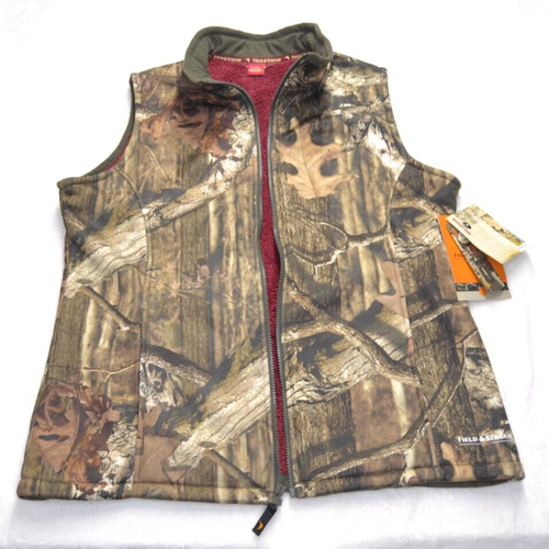 Field and Stream Mossy Oak Camo Women's Fleece Lined Hunting Vest Size L NWT - Picture 2 of 21