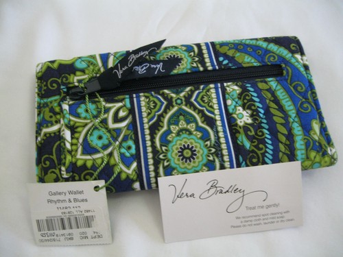 Vera Bradley RHYTHM & BLUES Gallery WALLET CLUTCH Trifold 4 PURSE Tote BAG NWT - Picture 2 of 4
