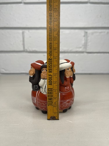 Vintage Terracotta Pottery Whistle 6 Girls In Circle Traditional Peru Folk Art - Bild 7 von 8