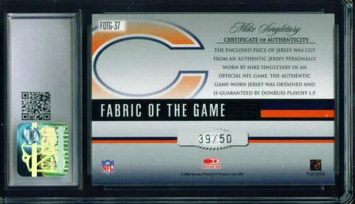 2006 Leaf Certified Materials "Fabric" MIKE SINGLETARY Bears /50 - CSG 8.5 - Bild 2 von 2