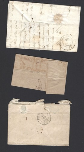 FRANCIA-STAMPLESS-BUSTE PIEGATE-BELLE CANCELLAZIONI-SELEZIONE DI 6-FINE-#305 - Foto 3 di 4