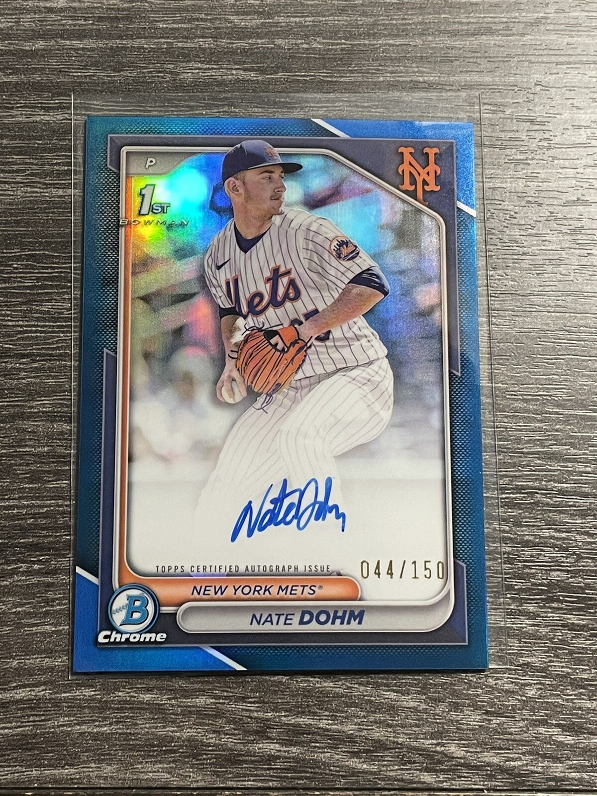 NATE DOHM 2024 BOWMAN CHROME DRAFT 1ST TRUE BLUE AUTOGRAPH AUTO /150