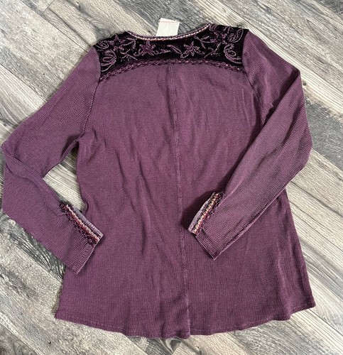 NWT Soft Surroundings Thermal Henley Long Sleeve Womens Size XL - Bild 2 von 3