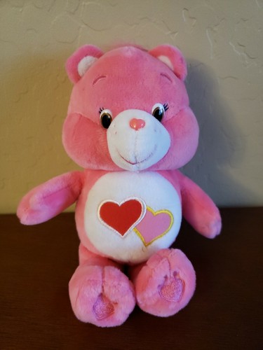 Care Bear LOVE A LOT BEAR 8 Zoll rot rosa Herzen Plüschtier Stofftier - Bild 1 von 3