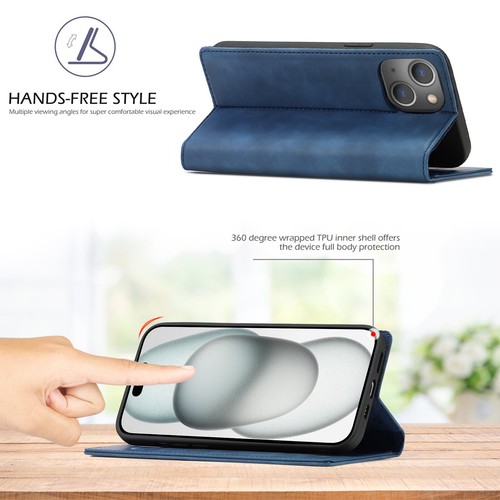 For iPhone 16e 15 14 13 12 11 XR 7 8 SE Leather Magnetic Flip Card Wallet Case - Picture 4 of 25