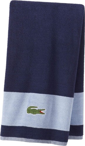 Asciugamano da bagno LACOSTE grande coccodrillo blu navy misure 30" x 52" - Foto 2 di 4