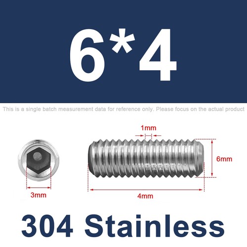 Dia 1.6mm - 16mm Plain Cup Point Grub Screws Allen Socket Set Screw A2 Stainless - Picture 89 of 154