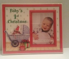 Baby's 1st Christmas Picture Frame with easel by Expressly Yours 4x3 Trim Inlay