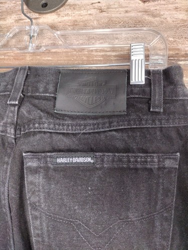 Vintage Harley Davidson Jeans Womens Sz 10 Long Black Motorcycle Riding Pants - Picture 14 of 14