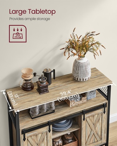 VASAGLE Sideboard, Kitchen Cabinet, Storage Cupboard, LSC092 - Picture 39 of 44