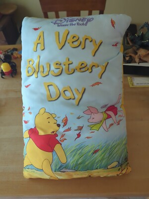 RARE Disney Winnie The Pooh A Very Blustery Day Pillow Story Big