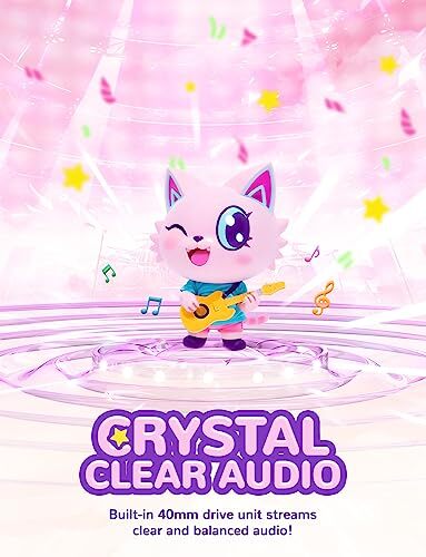 Cat Ear Kids Headphones, LED Light Up, 85dBA Safe Volume, Foldable Wired - Picture 10 of 12