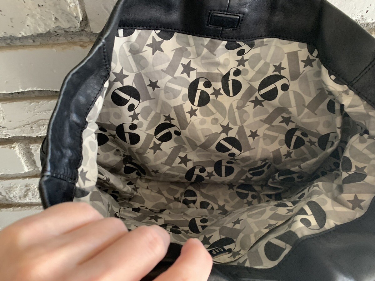 バッグ old gap handbag black Gap Black Leather Vintage 90's Medium Shoulder Bag Purse