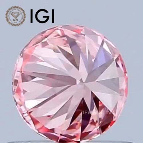 IGI Certified 1 Carat Fancy Vivid Pink VVS Loose Round Cut CVD Lab Grown Diamond - Video 1 of 1