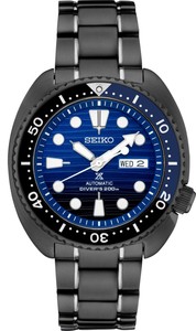 New-Seiko-Prospex-Turtle-Divers-200M-Black-IP-Bracelet-Men-039-s-Watch-SRPD11